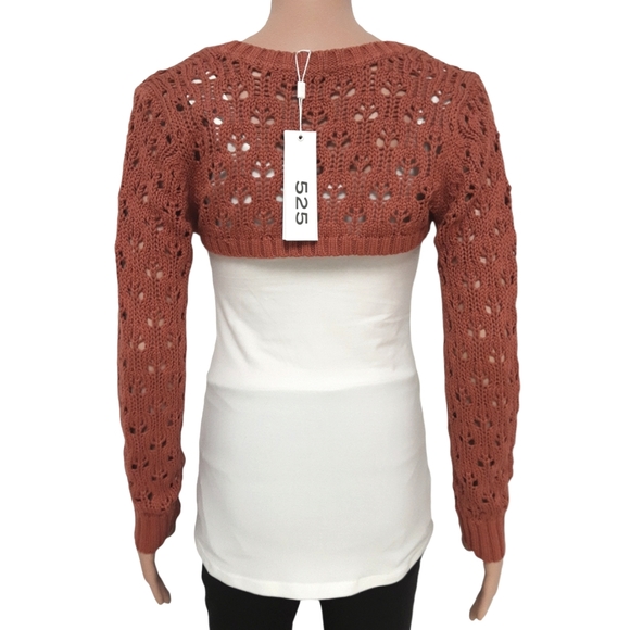 525 America Pointelle Shrug Small - Picture 3 of 16